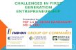 Challenges in first generation entrepreneurship