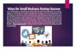 Ways for small business startup success