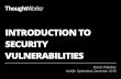 Introduction to Security Vulnerabilities