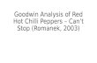 Goodwin analysis of red hot chilli peppers