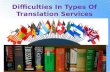 Different types of translation difficulties