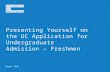 UC Application Tutorial (Freshman)