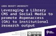 Leveraging a Library CMS and Social Media to promote #openaccess (OA) to institutional research output