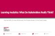 Learning Analytics - What Do Stakeholders Really Think?