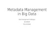 JOSA TechTalk: Metadata Managementin Big Data