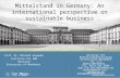 Mittelstand in Germany: An international perspective on sustainable business