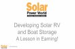 Developing solar RV and boat storage – a lesson in earning!