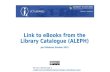 Find eBooks in the UCT Libraries catalogue (ALEPH)