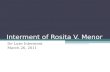 Interment of Rosita V. Menor at Holy Gardens Pangasinan Memorial Park