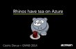 Global Windows Azure Bootcamp : Cedric Derue Rhinos have tea on azure. (sponsor Annuel du MUG-Lyon: Viseo)