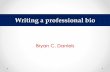 Bryan C. Daniels - Writing a professional bio