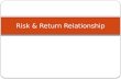 Risk & return analysis