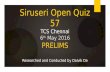 General Quiz- SOQ 57 Prelims -Siruseri Quiz Club- TCS Chennai