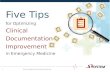 Five Tips for Optimizing Clinical Documentation Improvement in Emergency Medicine
