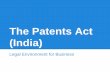 The Patents Act in India