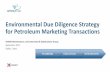 Environmental Due Diligence Strategy for Petroleum Marketing Transactions