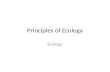 Principles of Ecology Ecology.