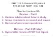 12/05/2012PHY 113 A Fall 2012 -- Lecture 361 PHY 113 A General Physics I 9-9:50 AM MWF Olin 101 Plan for Lecture 36: Review – Part I 1.General advice about.
