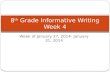 Week of January 27, 2014- January 31, 2014 8 th Grade Informative Writing Week 4.
