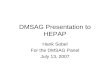 DMSAG Presentation to HEPAP Hank Sobel For the DMSAG Panel July 13, 2007.