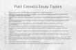 Past Canada Essay Topics