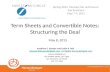 Term Sheets and Convertible Notes: Structuring the Deal