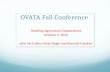 OVATA Fall Conference Teaching Agriculture Cooperatives October 9, 2015 John McCulley, Misty Slagle and Reynold Gardner.