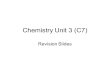 Chemistry Unit 3 (C7) Revision Slides.