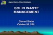 SOLID WASTE MANAGEMENT Current Status October 20, 2011 Regional District of Mount Waddington.