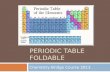 PERIODIC TABLE FOLDABLE Chemistry Bridge Course 2013.