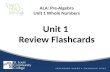 Unit 1 Review Flashcards Unit 1 Review Flashcards ALA: Pre-Algebra Unit 1 Whole Numbers.