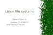 Linux file systems Name: Peijun Li Student ID: 0100276 Prof. Morteza Anvari.