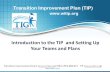 Transition Improvement Plan (TIP)  Introduction to the TIP and Setting Up Your Teams and Plans  .