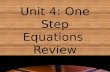 Unit 4: One Step Equations Review. X + 29 = 82 X – 4.3 = 13.