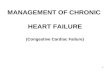 1 MANAGEMENT OF CHRONIC HEART FAILURE (Congestive Cardiac Failure)
