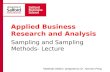 Applied Business Research and Analysis