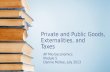 Private and Public Goods, Externalities, and Taxes