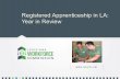 Registered Apprenticeship in LA: Year in Review. Marketing & Promotions  New Louisiana-specific brochures created  DVD developed  Materials from OA.