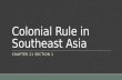 Colonial Rule in Southeast Asia