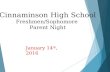 Cinnaminson High School Freshmen/Sophomore Parent Night January 14 th, 2016.