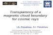Yu.G. Shafer Institute of Cosmophysical Research and Aeronomy of SB RAS Transparency of a magnetic cloud boundary for cosmic rays I.S. Petukhov, S.I. Petukhov.
