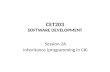 CET203 SOFTWARE DEVELOPMENT Session 2A Inheritance (programming in C#)