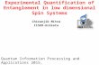 Experimental Quantification of Entanglement in low dimensional Spin Systems Chiranjib Mitra IISER-Kolkata Quantum Information Processing and Applications.