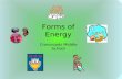 SC Standard 6-5.1 Forms of Energy Crossroads Middle School.
