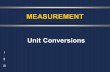 I II III Unit Conversions MEASUREMENT. Today's Objectives 1) Importance of unit conversions 2) Parts of a measurement 3) Units in equations 4) Documenting.
