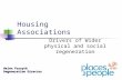 Housing Associations Drivers of Wider physical and social regeneration Helen Forsyth Regeneration Director.