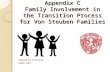 Appendix C Family Involvement in the Transition Process for Von Steuben Families Samantha Estrada SPED 591.