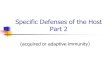 Specific Defenses of the Host Part 2 (acquired or adaptive immunity)