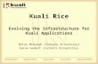 Kuali Rice Evolving the Infrastructure for Kuali Applications Brian McGough (Indiana University) Aaron Godert (Cornell University)