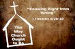The Way Church Ought to Be “Knowing Right from Wrong” I Timothy 6:2b-10.